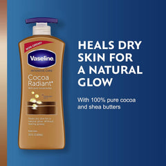 Vaseline Intensive Care Cocoa Radiant Lotion, 20.3 oz Bundled with Moisturizing Healing Jelly Butter, 7.5 and Shimmer Stick, 1.4 oz, Moisturized Skin Light Scent