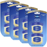 Vaseline Lip Therapy 4 Twin Packs (8 Jars Total) – Mini Lip Balm for Healing Dry Lips, Travel-Size Petroleum Jelly Lip Care, 0.25 Oz Each