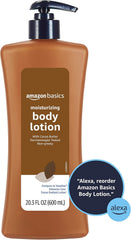 Amazon Basics Moisturizing Cocoa Butter Body Lotion for Dry Skin, Non-Greasy, Paraben Free, Lightly Scented, 20.3 Fl Oz
