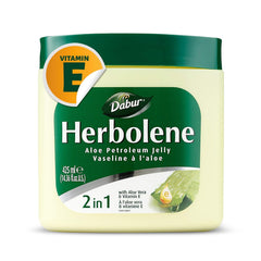 Dabur Herbolene Aloe Vera Gel Petroleum Jelly - Enhanced with Vitamin E for Deep & Intensive Skin Moisturization - Gentle on Sensitive Skin - Nourishing Bliss & Lasting Hydration - 425 ML (Pack of 1)