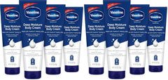 Vaseline Intensive Care Body Cream Deep Moisture with Healing Petroleum Jelly & Vitamin E Rich & Smooth for Dry Skin 9 oz,(Pack of 8)