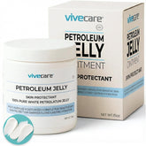 Vivecare Petroleum Jelly 15oz - 100% Pure White Petrolatum Skin Protectant - Moisturizer for Dry, Cracked Skin, Lips & Baby Care - Hypoallergenic Healing Balm for Cuts, Burns & Chafed Skin (15oz)