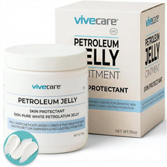 Vivecare Petroleum Jelly 15oz - 100% Pure White Petrolatum Skin Protectant - Moisturizer for Dry, Cracked Skin, Lips & Baby Care - Hypoallergenic Healing Balm for Cuts, Burns & Chafed Skin (15oz)