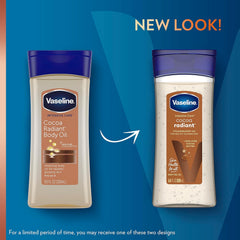 Vaseline Intensive Care Cocoa Radiant Pack of 3 for Glowing Skin Body Gel Oil Made with Pure Cocoa Butter + Replenishing Oils 6.8 oz, (Pack of 6)