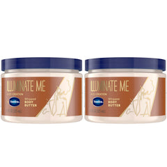 Vaseline Illuminate Me Whipped Body Butter 2-Pack – Lightweight Moisturizer for Luminous, Glowing Skin, 11 Oz Ea