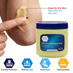 MED PRIDE 100% Pure White Petroleum Jelly, 13 oz – Skin Protectant & Moisturizing Ointment for Dry Skin, Cracked Hands, Chapped Lips, Minor Cuts, Burns & Diaper Rash – Fragrance Free & Hypoallergenic