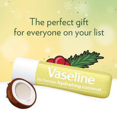 Vaseline Lip Therapy Holiday Edition Coconut Macaroon, Refreshing Hydration with Petroleum Jelly, 2 Pack with 4 Sticks, 0.16 oz Each