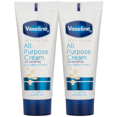 Vaseline Travel Essentials, All Purpose Cream 2-Pack, Hand & Body Lotion for Extremely Dry Skin, 1.41 Oz Ea