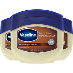 Vaseline Blueseal Rich Conditioning Jelly 7.5 Oz- Cocoa Butter 3-Pack.