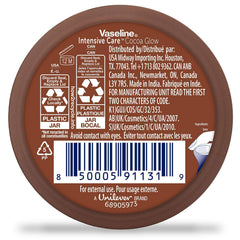 Vaseline Cocoa Glow Body Cream 6-Pack – Pure Cocoa Butter 48H Moisturizing Cream for Dry Skin, Travel-Size, 2.53 Fl Oz Ea