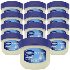 Vaseline Lip Therapy Original Mini Counter Display 2-Packs (12 Jars) – Bulk Lip Balm, Moisturizer for Soft, Smooth & Glossy Lips, 0.25 Oz Ea