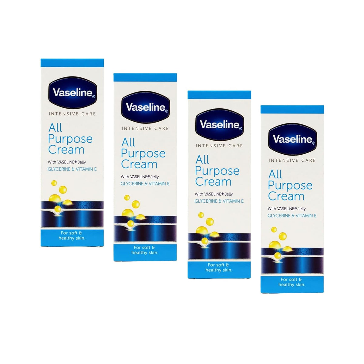 Vaseline Intensive Care All Purpose Cream, Cracked Skin Relief, 4-Pack. 1.41 FL Oz Each, 4 Tubes