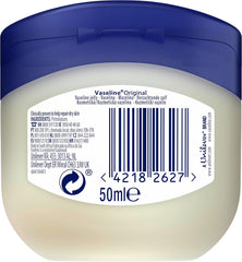 Vaseline Unscented Petroleum Jelly 50ml - Whole Body Moisturizer for Dry Skin, 1.69oz