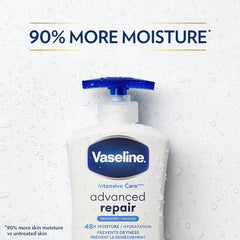 Vaseline Intensive Care Body Lotion Advanced Repair Unscented 4 ct for Dry Skin with Ultra-Hydrating Lipids and Vaseline Jelly 20.3 oz
