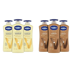 Vaseline hand and body lotion Intensive Care Moisturizer for Dry Skin Essential Healing Clinically Proven to Moisturize Deeply 20.3 Fl oz & Intensive Care Body Lotion for Dry Skin Cocoa Radiant Lotion