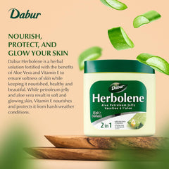Dabur Herbolene Aloe Vera Gel Petroleum Jelly - Enhanced with Vitamin E for Deep & Intensive Skin Moisturization - Gentle on Sensitive Skin - Nourishing Bliss & Lasting Hydration - 425 ML (Pack of 1)