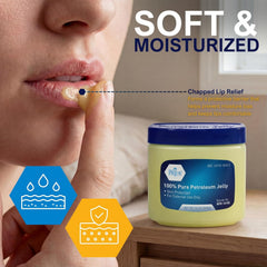MED PRIDE 100% Pure White Petroleum Jelly, 13 oz – Skin Protectant & Moisturizing Ointment for Dry Skin, Cracked Hands, Chapped Lips, Minor Cuts, Burns & Diaper Rash – Fragrance Free & Hypoallergenic