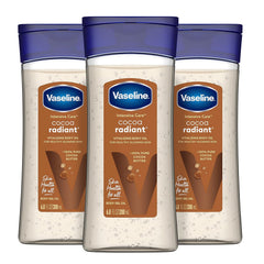 Vaseline Intensive Care Cocoa Radiant 3 Count 6.8oz Body Gel Oil + Radiant X Replenishing 3.7oz Body Oil