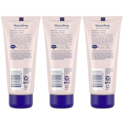 Vaseline Lotion, Healthy Hands Stronger Nails with Keratin 3-Pack – Intensive Care Hand Lotion with Petroleum Jelly, 3.4 Oz Ea