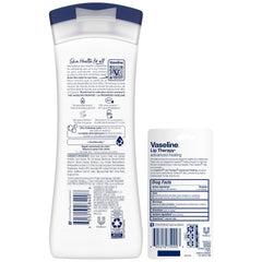 Vaseline Intensive Care Lotion, Unscented, Advanced Repair – Non-Greasy Moisturizer for Extremely Dry Skin + Professional Lip Therapy Tube