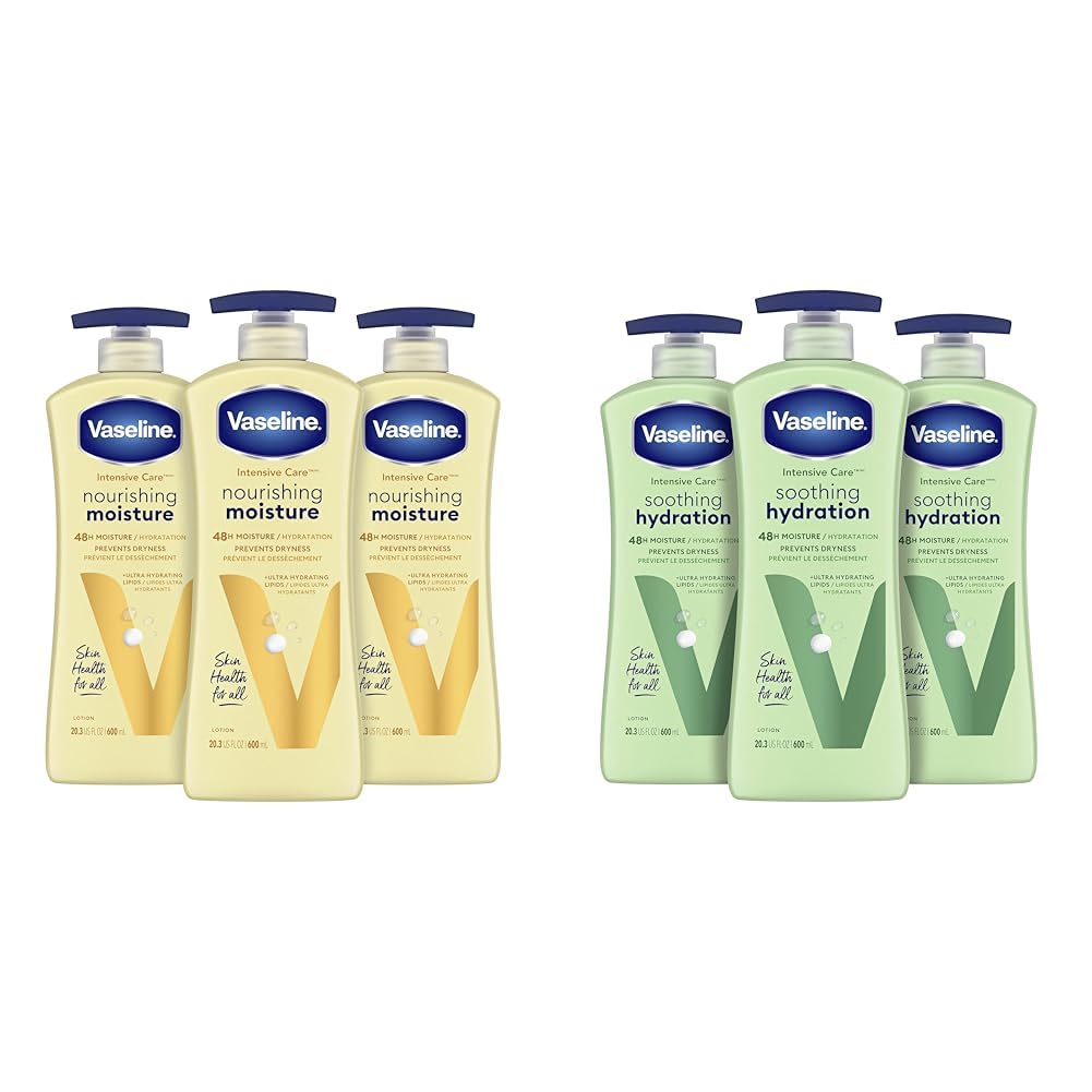 Vaseline Intensive Care Nourishing Moisture Body Lotion for Dry Skin & Intensive Care Body Lotion for Dry Skin Soothing Hydration Lotion