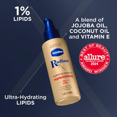 Vaseline Radiant X Replenishing and Hydrating Body Oil with 1% Lipids,Jojoba Oil,Coconut-Oil,& Vitamin E 3.7 oz,(Pack of 2)